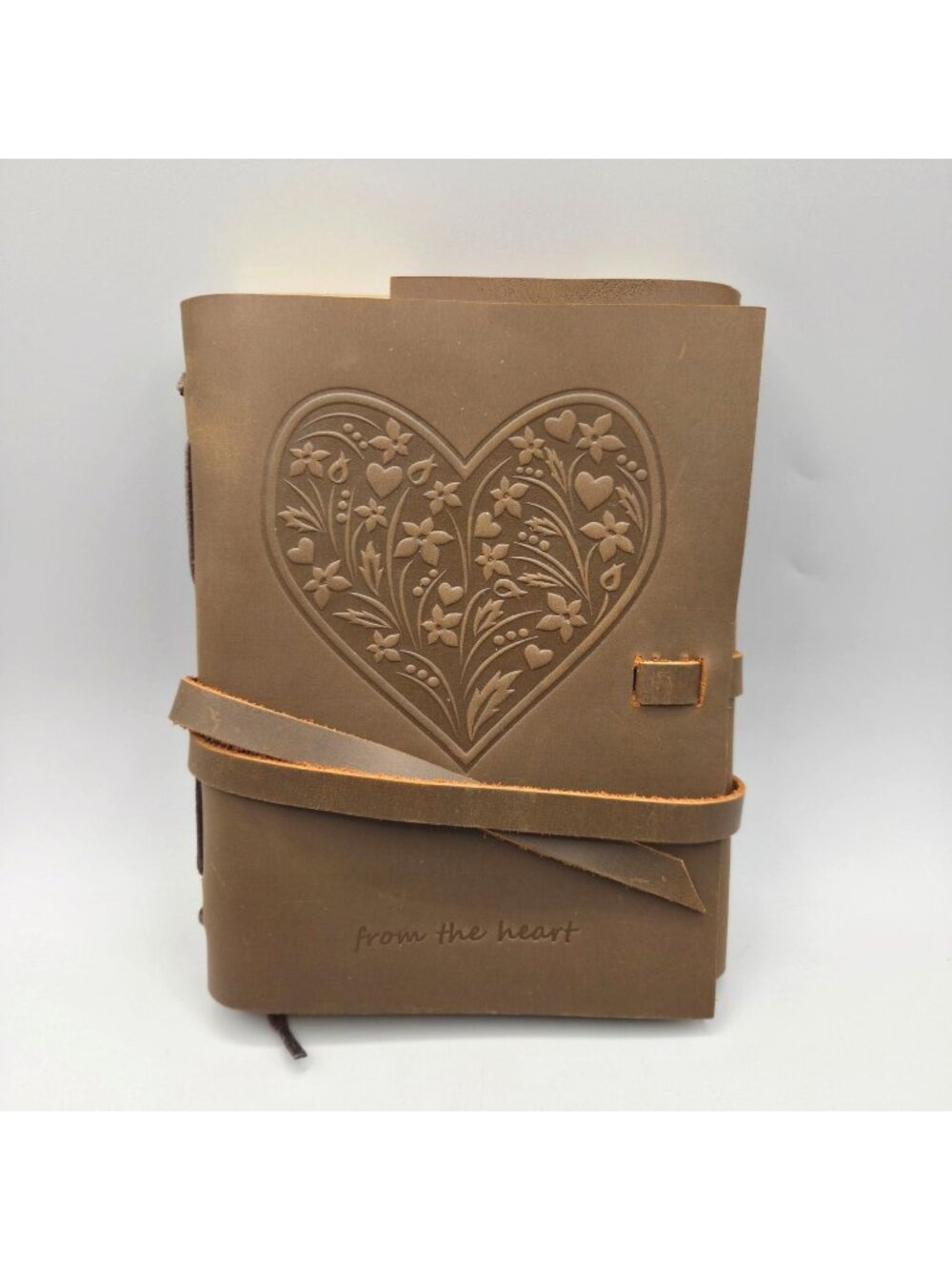 Sovereign Gear Embossed Heart Leather Journal Set 8x6 Travel Notebook Luxury Pen